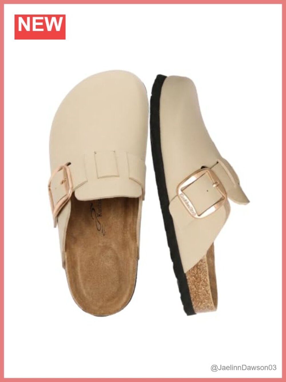 Women's Genuine Leather Clogs Big Buckle Mule Comfort Slip-On